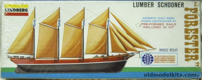 Lindberg Lumber Schooner Forester, 836 plastic model kit