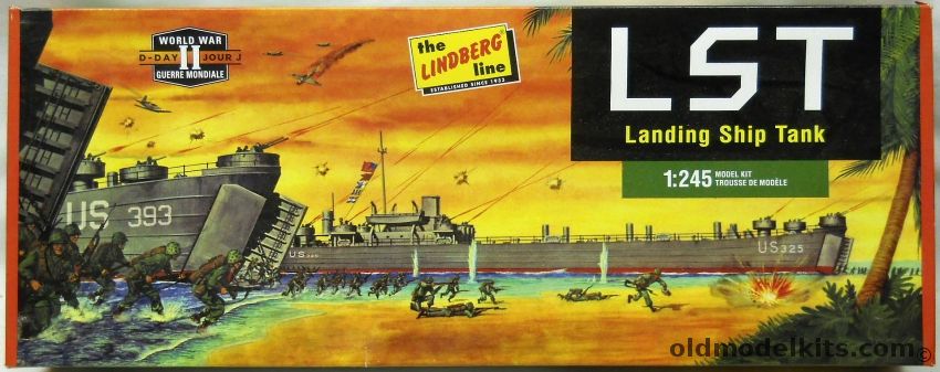 Lindberg 1/245 LST Landing Ship Tank - LST-393 D-Day 1944 Or Present / LST-393 MV Highway 16 / LST-325 D-Day 1944 Or Present, HL213-12 plastic model kit