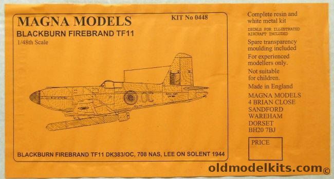 Magna Models 1/48 Blackburn Firebrand TF11, 0448 plastic model kit