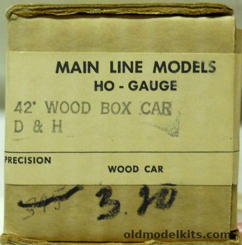 Main Line Models 1/87 42' Wood Box Car - D&H - HO Craftsman Kit plastic model kit