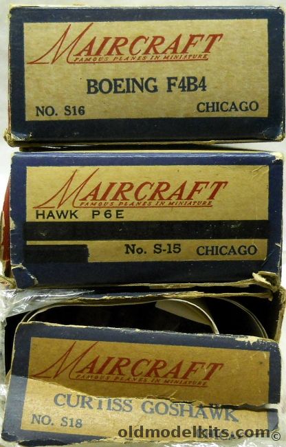 Maircraft 1/48 Boeing F4B4 And Curtiss Hawk P-6E And Curtiss Goshawk - Solid Wood Model Airplanes, S16 plastic model kit