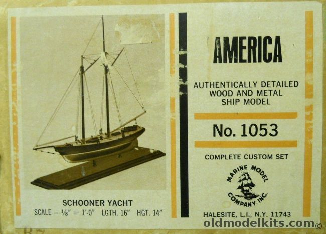 Marine Model Co 1/96 America Schooner Yacht - 16 Inch Long Wood Ship Model, 1053 plastic model kit