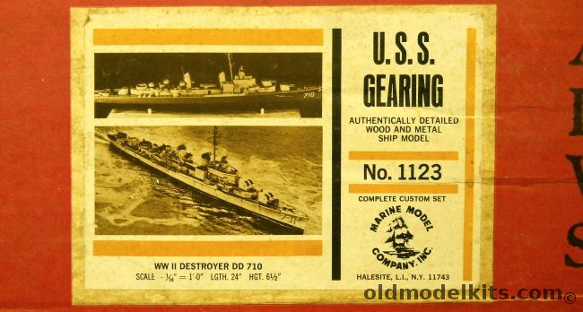 Marine Model Co 1/192 USS Gearing DD710 Destroyer, 1123 plastic model kit