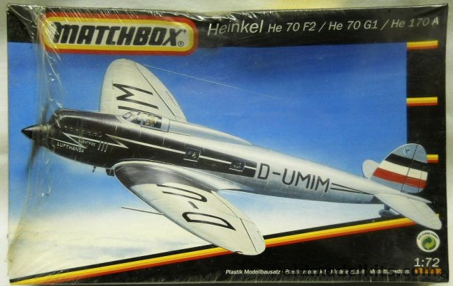 Matchbox 1/72 Heinkel He-70 F2 / He-70 G1 / He-170A, 40132 plastic model kit