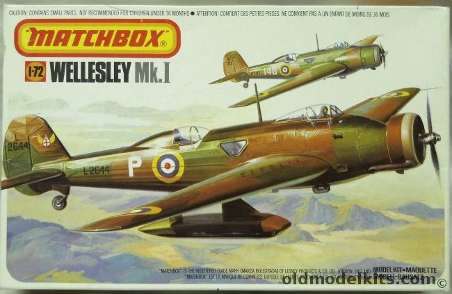 Matchbox 1/72 Vickers Wellesley Mk.I, PK-123 plastic model kit