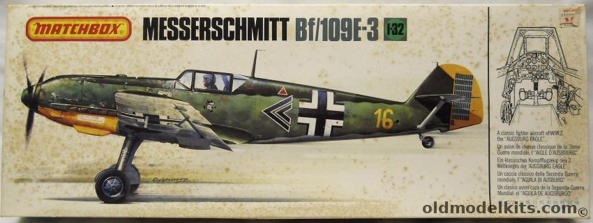 Matchbox 1/32 Messerschmitt Bf-109 E3/4 Emil - Adolf Galland JG26 / Slovakian Air Force JG52 1942 / 3/4 JG2 'Richthofen' France 1940, PK-502 plastic model kit