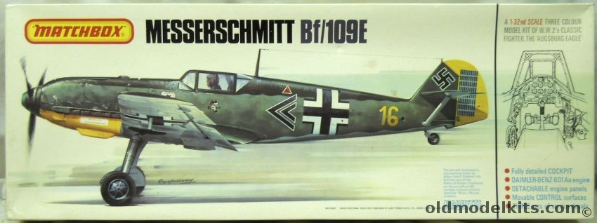 Matchbox 1/32 Messerschmitt Bf-109 E3/4 Emil - Adolf Galland JG26 / Slovakian Air Force JG52 1942 / 3/4 JG2 'Richthofen' France 1940, PK-502 plastic model kit