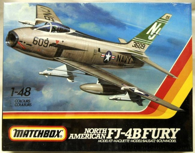 Matchbox 1/48 North American FJ-4B Fury - US Navy VA-126 NAS Miramar or Marines VMA-223 El Toro 1958, PK652 plastic model kit
