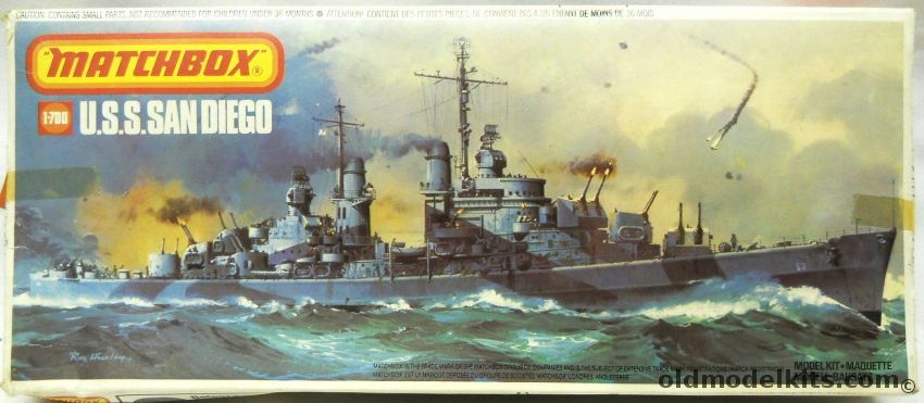 Matchbox 1/700 USS San Diego CL53 Anti-Aircraft Light Cruiser - (Atlanta Class), PK163 plastic model kit