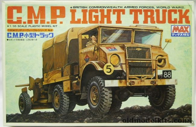 Max 1/35 CMP Light Truck With 6 Pound Anti-Tank Gun - Indian Army 10th Div / Australian Army 9th Div 20th Anti-Tank Battalion / British Army 21st Trank Brigade Anti Tank Regiment 1st Co. / Canadian Army 5th Armored Division 12th Infantry Battalion HQ, 3508 plastic model kit