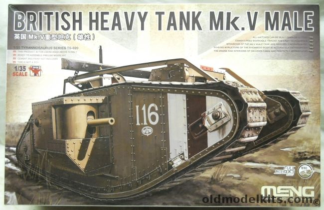 Meng 1/35 British Heavy Tank Mk.V Male - With Full Interior, TS-020 plastic model kit