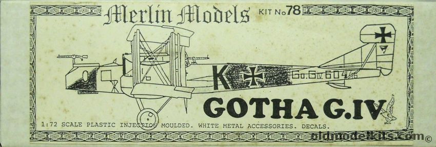 Merlin Models 1/72 Gotha G.IV - (G-IV), 78 plastic model kit