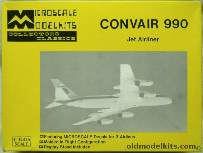 Microscale 1/144 Convair 990 - Alaska / Swissair / Northeast Decals, MS4-6 plastic model kit