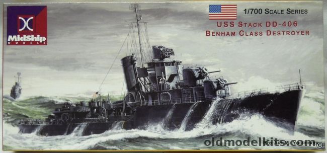 Midship 1/700 USS Stack DD406 Destroyer - Benham Class, 04 plastic model kit