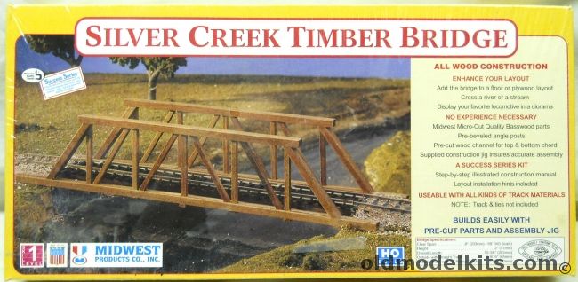 Midwest HO Silver Creek Timber Bridge - HO Craftsman Kit, 3050 plastic model kit