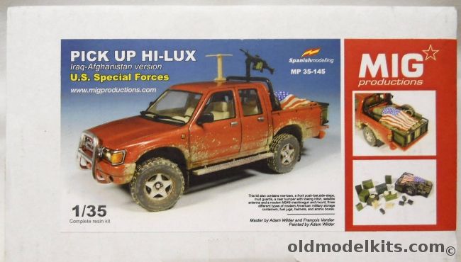 Mig Productions 1/35 Pick Up Hi-Lux US Special Forces - Toyota Iraq And Afghanistan Version - With Accessories, MP35-145 plastic model kit