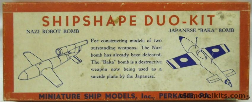 Miniature Ship Models 1/48 Nazi Robot Bomb German V-1 And Japanese Baka Bomb, S353 plastic model kit