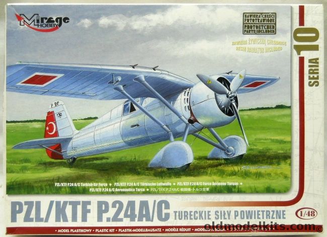 Mirage Hobby 1/48 PZL KTF P-24 A/C - Turkish Air Force 4th Aircraft Regiment Turkey  1937/1938 / Turkish Aircraft at Warsaw-Okecie Airport 1936 /  (P24A/C), 48105 plastic model kit