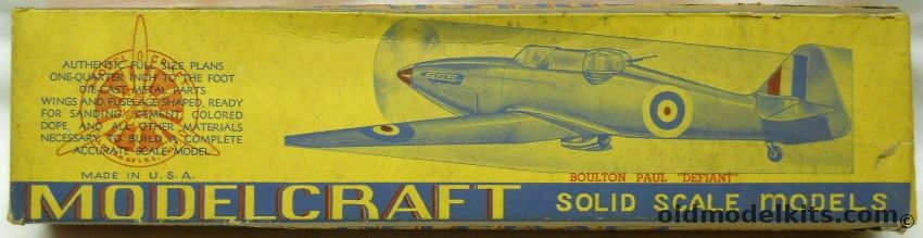 Modelcraft 1/48 Boulton Paul Defiant plastic model kit