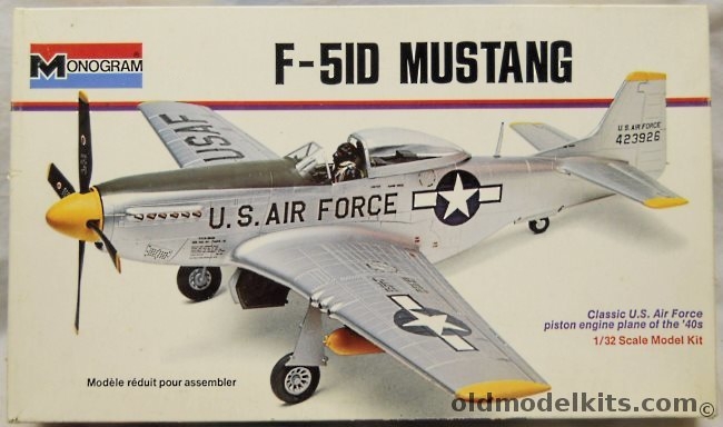 Monogram 1/32 F-51D Mustang Action Model  - White Box Issue (P-51), 6847 plastic model kit