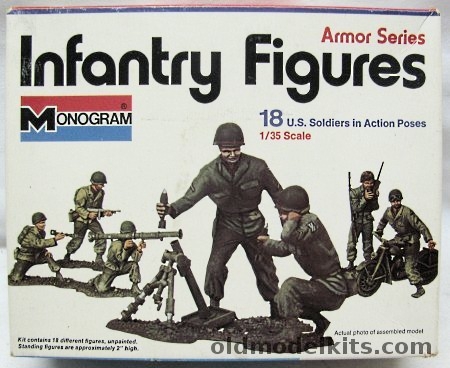 Monogram 1/35 Infantry Figures - 18 US Army Solidiers in Action Poses, 8213 plastic model kit