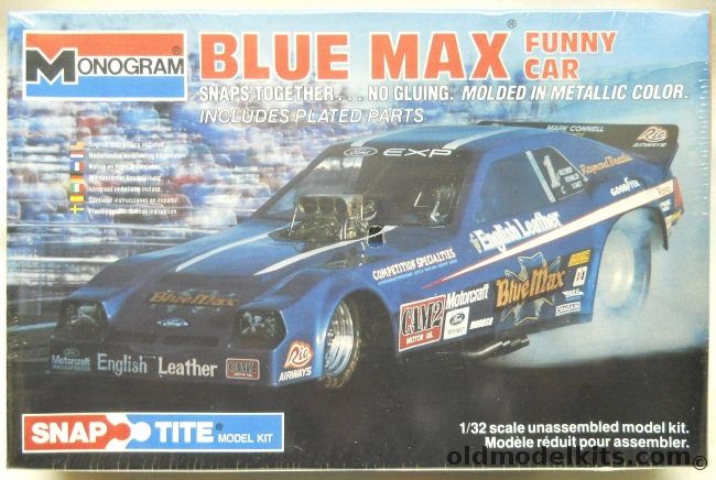 Monogram 1/32 Blue Max Funny Car - Raymond Beadles Ford EXP, 1043 plastic model kit