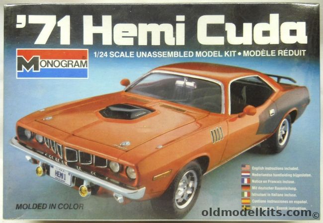 Monogram 1/24 71 Hemi Cuda - 1970 Plymouth Barracuda, 2292 plastic model kit