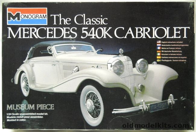 Monogram 1/24 Mercedes 540K Cabriolet, 2306 plastic model kit