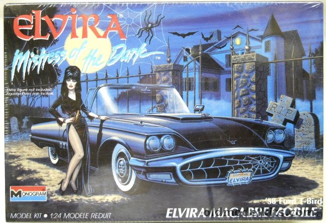 Monogram 1/24 Elvira Macabre Mobile - 1958 Ford Thunderbird Convertible or Hardtop, 2783 plastic model kit