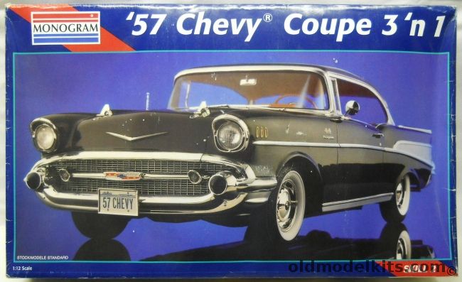 Monogram 1/12 57 Chevy Sport Coupe - 1957 Chevrolet Bel Air Stock / Street Custom / Drag Strip - (Belair), 2800 plastic model kit