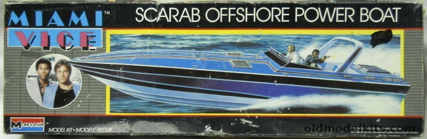 Monogram 1/36 Miami Vice Scarab Offshore Power Boat - Wellcraft, 3104 plastic model kit