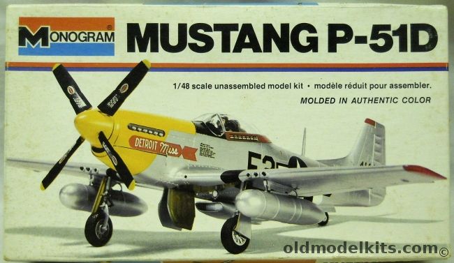 Monogram 1/48 Mustang P-51D Detroit Miss - White Box Issue, 5101 plastic model kit