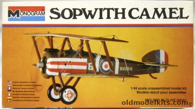 Monogram 1/48 Sopwith Camel - (ex Aurora), 5204 plastic model kit