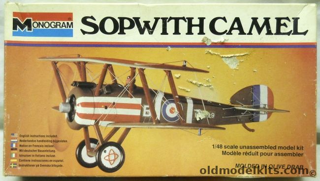 Monogram 1/48 Sopwith Camel - (ex Aurora), 5204 plastic model kit