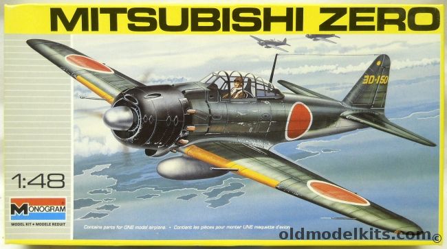 Monogram 1/48 Mitsubishi Zero A6M5, 5222 plastic model kit