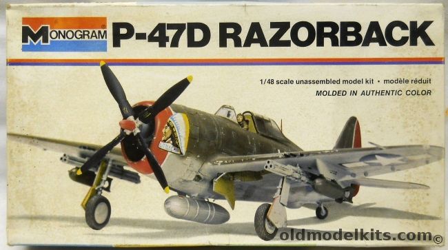 Monogram 1/48 P-47D Razorback Thunderbolt - White Box Issue, 5302 plastic model kit