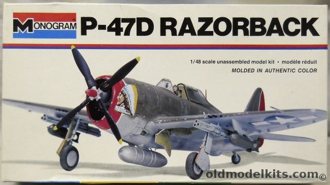 Monogram 1/48 P-47D Razorback Thunderbolt - White Box Issue, 5302 plastic model kit