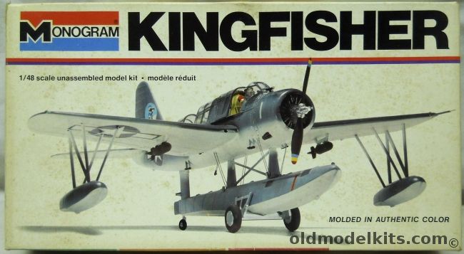 Monogram 1/48 OS2U Kingfisher - Wheels or Floats - Royal Navy or USN Wartime Blue or Pre-War Yellow Wing Markings - White Box Issue, 5304 plastic model kit