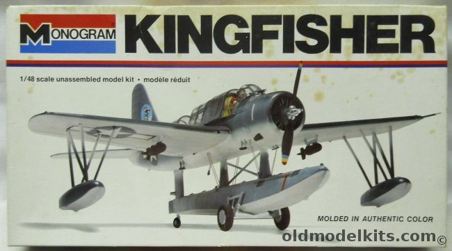 Monogram 1/48 OS2U Kingfisher - Wheels or Floats / Royal Navy / USN Wartime Blue / Pre-War Yellow Wing Markings - White Box Issue, 5304 plastic model kit