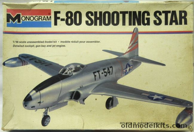 Monogram 1/48 F-80 Shooting Star - Fighter-Bomber or Interceptor Versions, 5404 plastic model kit
