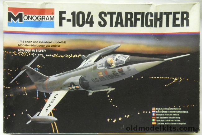 Monogram 1/48 F-104G / ACF-104 Starfighter - With Aries Cockpit / Quinta Studios 3D Decal / Eduard Superfabric Seatbelts - USAF / Luftwaffe / Canadian RCAF / Netherlands Air Forces, 5409 plastic model kit