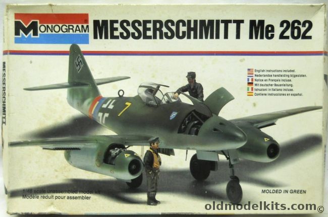 Monogram 1/48 Messerschmitt Me-262 - A-1a or A-1B - Decals for 8 Aircraft - White Box Issue, 5410 plastic model kit