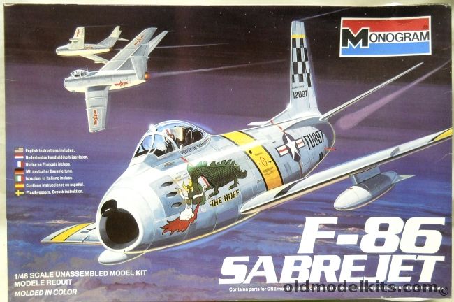 Monogram 1/48 F-86 Sabre Jet - The Huff, 5427 plastic model kit