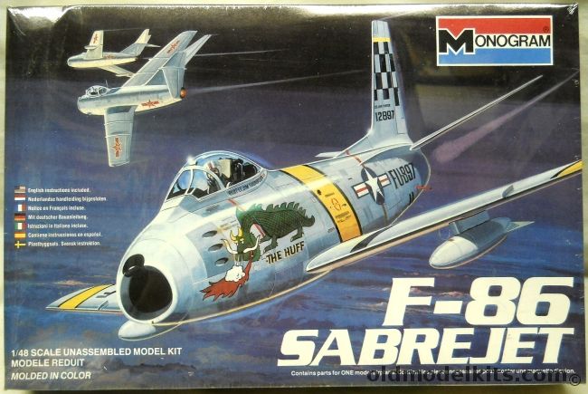 Monogram 1/48 North American F-86 Sabre Jet - The Huff or Miss Jenny, 5427 plastic model kit