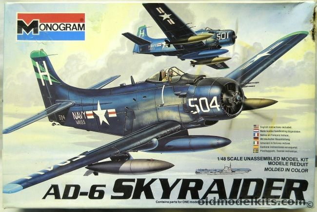 Monogram 1/48 AD-6 Skyraider, 5429 plastic model kit