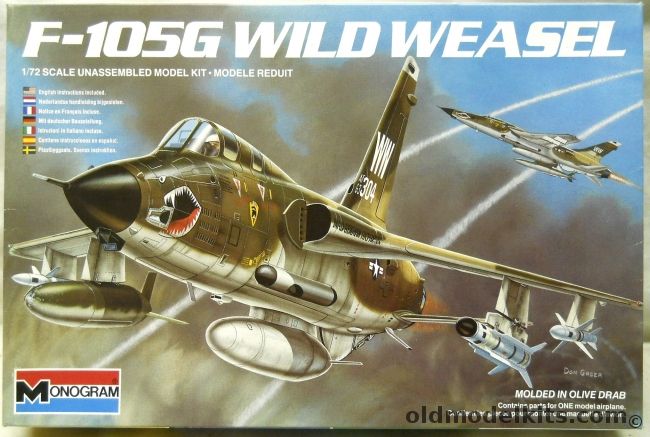 Monogram 1/72 F-105G Wild Weasel - Thunderchief, 5431 plastic model kit