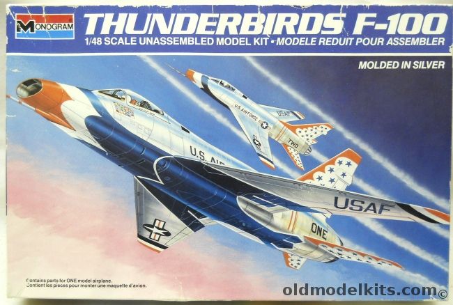 Monogram 1/48 Thunderbirds F-100 - Super Sabre, 5442 plastic model kit