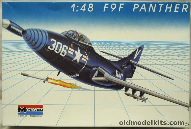 Monogram 1/48 Grumman F9F  Panther Jet, 5456 plastic model kit