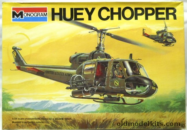 Monogram 1/24 Bell UH-1B  Iroquois Huey Helicopter - 'Nevada Gambler'  #67-16642 'Ghostriders' C Co 227th Aviation Bn.- 1st Air Cav Div. October 1969, 5602 plastic model kit