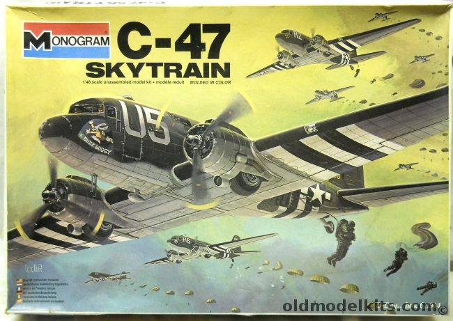Monogram 1/48 C-47 Skytrain - Plus Micro Scale Decals 48-64 - With Diorama Instructions and Paratroopers - RAF or USAAF, 5603 plastic model kit